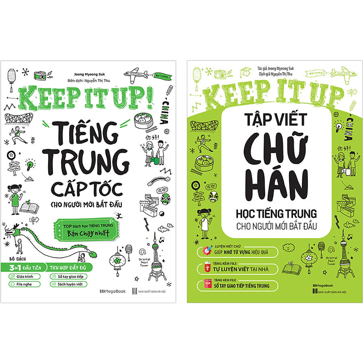 Combo 2 Cuốn: Keep It Up - Học Tiếng Trung Cấp Tốc Và Tập Viết Chữ Hán Cho Người Mới Bắt Đầu
